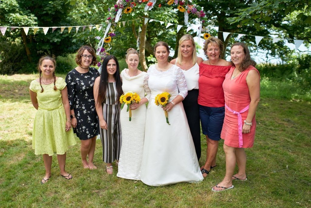 Elizabeth and Jaime's wedding day, with Livewell colleagues from Adult Social Care